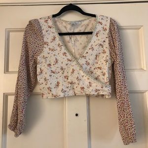 Floral Patchwork Crop Top Shirt